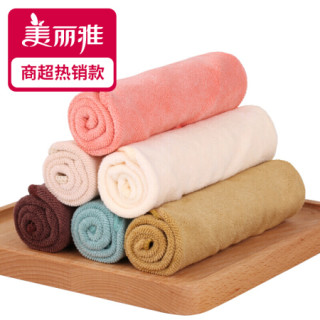 美丽雅双面纤维抹布家用厨房卫生间毛巾不易掉毛清洁洗碗布6片装