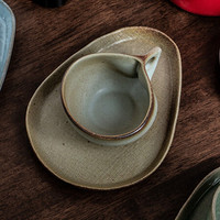 美浓烧（Mino Yaki） 日本进口天目釉水杯咖啡杯个性造型杯 晚山翠