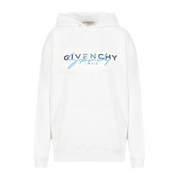 纪梵希 GIVENCHY FW20秋冬 女士徽标刺绣套头针织衫连帽卫衣 BWJ01C3Z3Q 100 白色 S