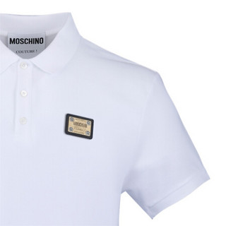 MOSCHINO 莫斯奇诺 白色基础款短袖POLO衫 ZP A1204 2042 1001 46 男款