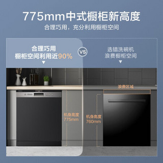 美的（Midea）13套大容量 嵌入式 家用洗碗机 银离子抑菌 WIFI智控 长效洁净 独立式 全自动洗碗机JD201D