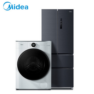 美的(Midea)10kg直驱洗烘一体洗衣机+426升除菌净味变频智控多门电冰箱MD100CQ7PRO+BCD-426WTPZM(E)