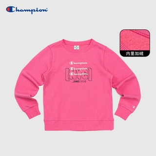 Champion2020秋冬新款女式印花LOGO圆领长袖卫衣 玫红色 L