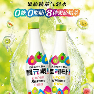 Toreta 醒元素 果蔬精萃 0糖0脂肪 气泡水 饮料 白桃味400Ml*12 整箱装 可口可乐公司出品