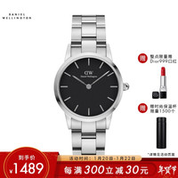 Daniel Wellington DanielWellington DW手表 女表32mm黑盘银钢带简约时尚女士腕表DW00100206