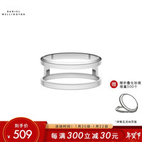 丹尼尔惠灵顿（DanielWellington）dw戒指饰品简约银色男女对戒双环情侣指环尺寸：16（中国码）DW00400125