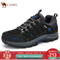 CAMEL 骆驼 登山鞋防滑透气轻便皮休闲旅游运动鞋男 A832303075-026 碳灰/黑 43
