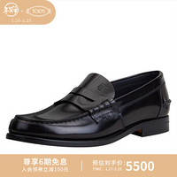 TOD'S 2021早春 男士牛皮乐福鞋 平底鞋 礼盒礼品 黑色 44