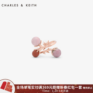 CHARLES＆KEITH首饰配饰CK5-31470013珠饰藤蔓造型环绕戒指 红色