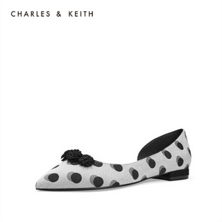 CHARLES＆KEITH低帮鞋SL1-70900005立体花朵饰女士尖头低跟鞋 综合色Multi 37