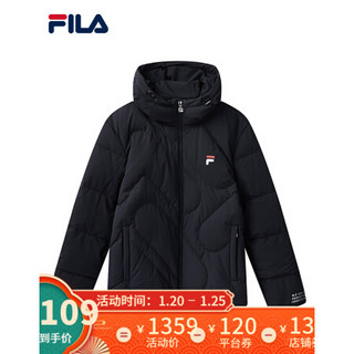 FILA 斐乐官方羽绒服男士2020年冬季新款休闲保暖舒适连帽长袖外套男 传奇蓝-NV 185/104A/XXL