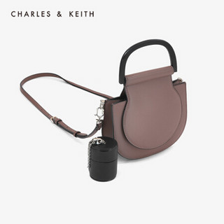 CHARLES＆KEITH女包零钱包饰翻盖手提单肩包女CK2-50700988 Brown棕色 S