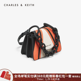 CHARLES＆KEITH2021春季CK2-50270420粗链条饰女士翻盖手提单肩包 Multi综合色 S