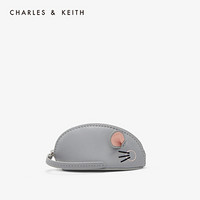 CHARLES＆KEITH2021春季CK6-30680838鼠年生肖可爱鼠宝宝拉链零钱包女包 Grey灰色 XXS