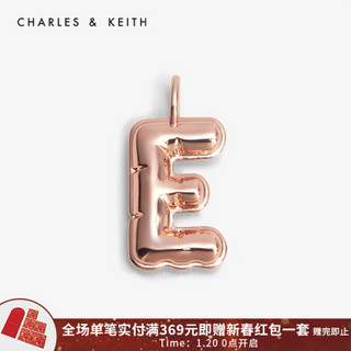 CHARLES＆KEITH2021春新品CK5-72120241-A-M情人节个性字母吊坠挂坠 E Rose Gold玫瑰金色