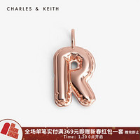 CHARLES＆KEITH2021春新品CK5-72120241-N-Z情人节个性字母吊坠挂坠 R Rose Gold玫瑰金色