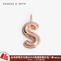 CHARLES＆KEITH2021春新品CK5-72120241-N-Z情人节个性字母吊坠挂坠 S Rose Gold玫瑰金色