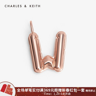 CHARLES & KEITH CHARLES＆KEITH2021春新品CK5-72120241-N-Z情人节个性字母吊坠挂坠 W Rose Gold玫瑰金色