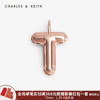 CHARLES＆KEITH2021春新品CK5-72120241-N-Z情人节个性字母吊坠挂坠 T Rose Gold玫瑰金色