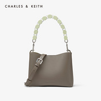 CHARLES＆KEITH2021春季CK2-10781166简约拼色手提女士通勤大容量单肩包 Grey灰色 M