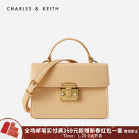 CHARLES＆KEITH2021春季CK2-50701039-3女士金属扣饰手提单肩包 Yellow黄色 S