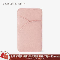 CHARLES＆KEITH2021春季CK6-51200005女士简约迷你卡包钱包小包 粉红色Pink XXL