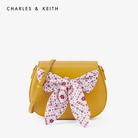 CHARLES＆KEITH2021春季CK11-80781255蝴蝶结饰儿童翻盖单肩包 Yellow黄色 R