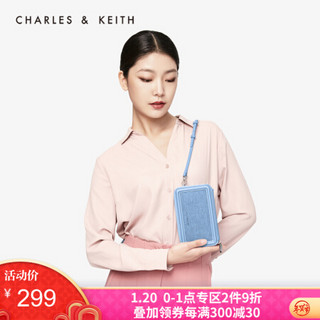 CHARLES＆KEITH2021春季CK6-10840197-1女士编织包面单肩包钱包 Denim Blue牛仔蓝色 XS