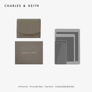CHARLES＆KEITH2021春季CK6-10680831时尚女士撞色短款钱包卡包单肩包女 Grey灰色 XXS