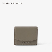 CHARLES＆KEITH2021春季CK6-10680831时尚女士撞色短款钱包卡包单肩包女 Grey灰色 XXS