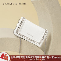 CHARLES＆KEITH2021春季CK2-71200006-3女士金属链饰翻盖单肩包 White白色 S