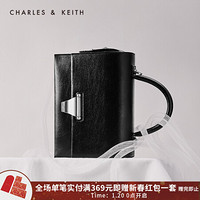 CHARLES＆KEITH2021春季CK2-51190024女士金属扣饰手提单肩包 Black黑色 M