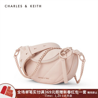 CHARLES＆KEITH2021春季CK2-80150954-1女链条单肩斜挎包胸包 粉红色Pink S