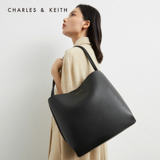 CHARLES & KEITH CHARLES＆KEITH2021春季CK2-20781396-1女士大容量单肩托特包 Black黑色 XL