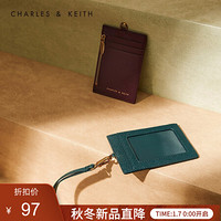 CHARLES＆KEITH2021春季新品CK6-50701105女士简约迷你零钱包卡包 Green绿色 XXS