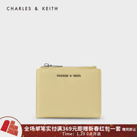 CHARLES&KEITH2021春季新品CK6-10680907女士简约多卡位短款钱包 Butter黄油色 XXS