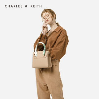 CHARLES＆KEITH手提包丝巾手柄饰单肩包女士CK2-50780817-2 Beige米色 M