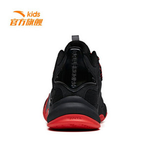 安踏儿童童鞋 男中大童篮球鞋运动鞋2020年新款官方旗舰 黑/荧光红-5 36/23cm