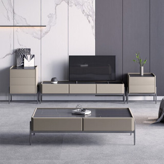 A家家具 茶几电视柜组合 意式极简岩板设计风格储物客厅地柜家具套装 BQ2901 电视柜