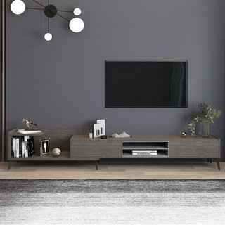 A家家具 茶几电视柜组合 北欧极简意式岩板台面储物白橡木纹理客厅家具 电视柜