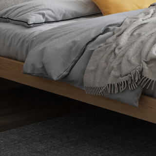 A家家具 布艺床 北欧极简实木框架软靠大小户型现代北欧卧室双人床Y3A2108 1.8米框架床