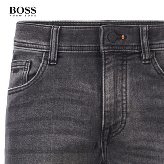 HUGO BOSS 雨果博斯2021早春新款中腰修身针织面料做旧弹力牛仔裤  50443404   017-灰色 32 32