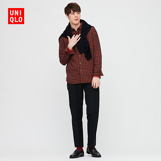 优衣库 男装 法兰绒格子衬衫(长袖) 431187 UNIQLO