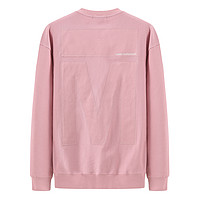 商场同款马克华菲卫衣男2020春季新款潮流字母印花粉色圆领上衣