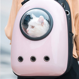 猫包宠物背包宠物包外出便携猫咪双肩背包太空舱宠物包猫咪背包 粉色-太空仓