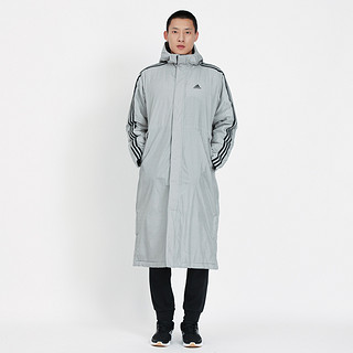 棉服男装 冬季新款舒适保暖休闲运动长款外套 XS 灰色