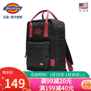 Dickies休闲双肩包男女大容量背包学生韩版潮流时尚书包手提包s014 黑色