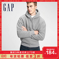 Gap男女同款仿羊羔绒保暖连帽衫656115冬季新款宽松运动卫衣 *3件