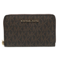 MICHAEL KORS 迈克·科尔斯 JET SET系列PVC棕色钱包 32F9GJ6D0B BRN ACORN
