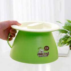 茶花 痰盂塑料尿盆儿童尿壶加厚坐便器婴儿便盆宝宝马桶产妇孕妇尿盆 草绿色 带手柄
